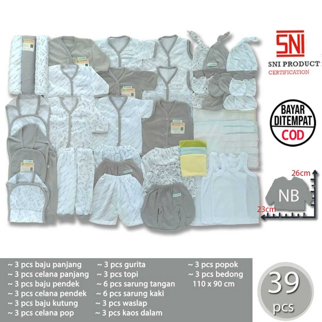 Ummababyshop Paket Baju Bayi Newborn 39 PCS | Origami Abu