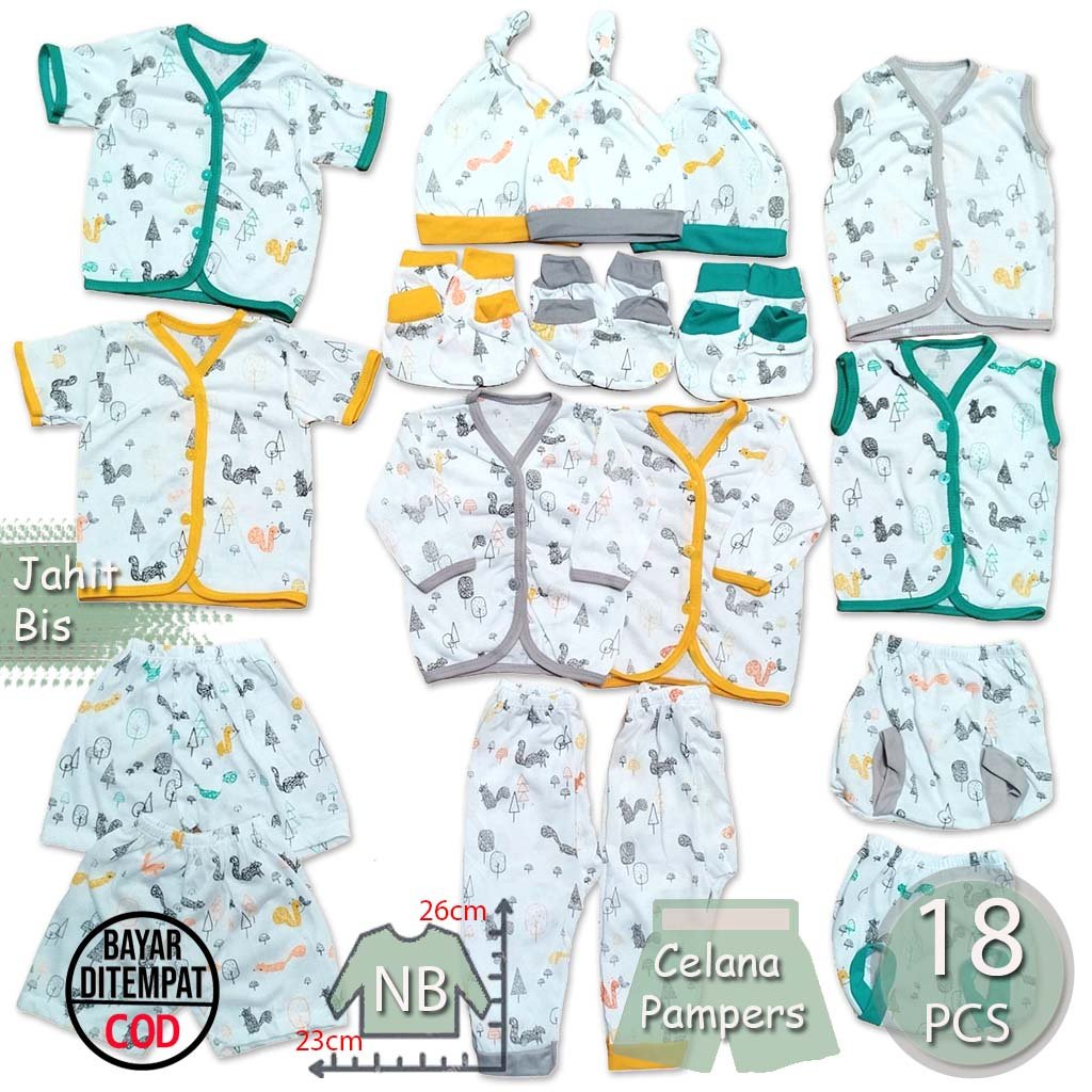 ummababyshop 27 Pcs Baju Bayi Newborn | 27 Tupai
