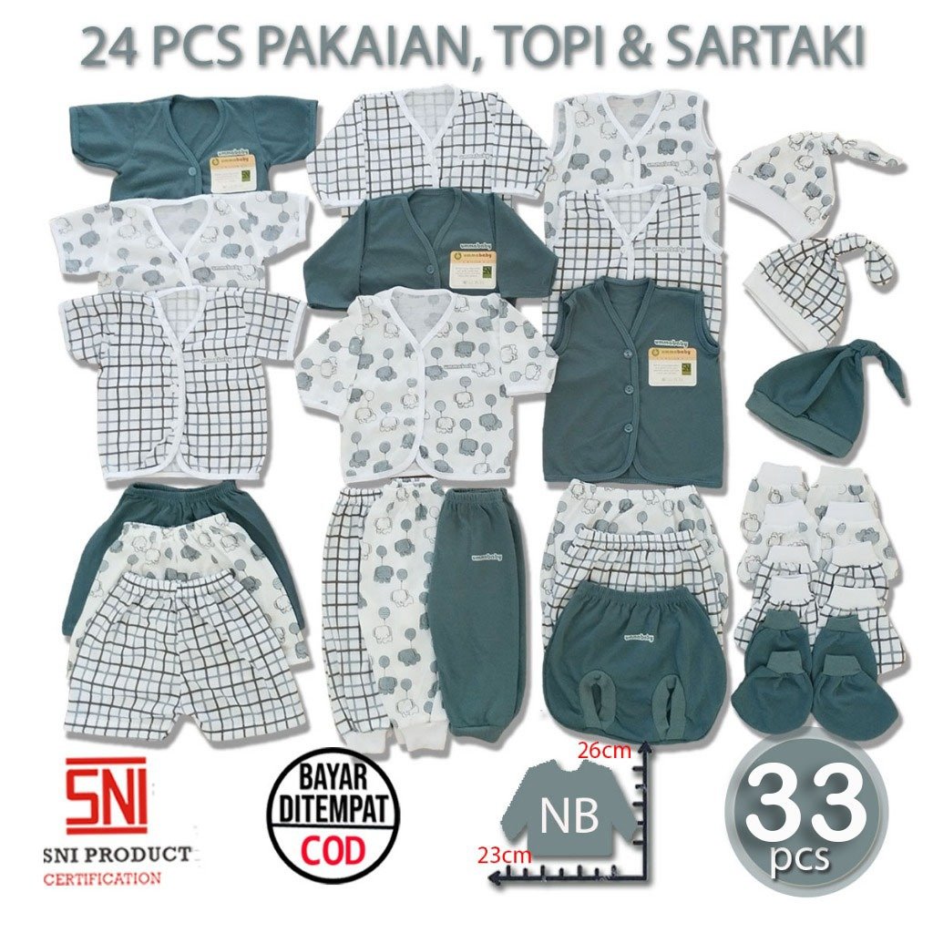 Ummababyshop Paket 33 pcs Baju Bayi Newborn | Gajah Parsel