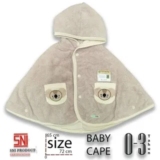 ummababyshop Baby Cape Jaket Bayi Selimut Beludru Tebal Perlengkapan Baru Lahir New Born Babycape Krem