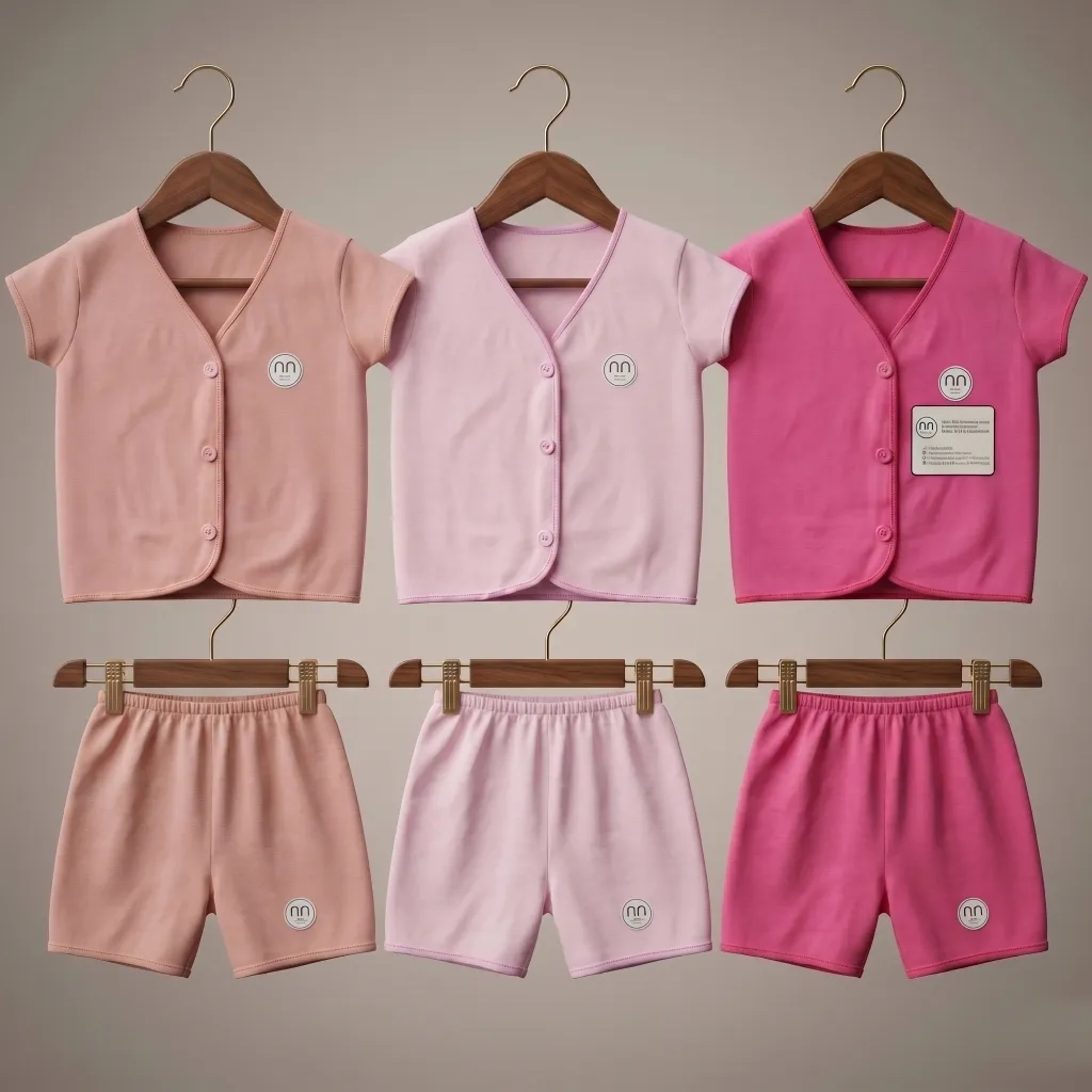 Ummababyshop Paket Hemat 6 PCS | Setelan Baju Bayi Newborn Lengan Pendek Gradasi Pink