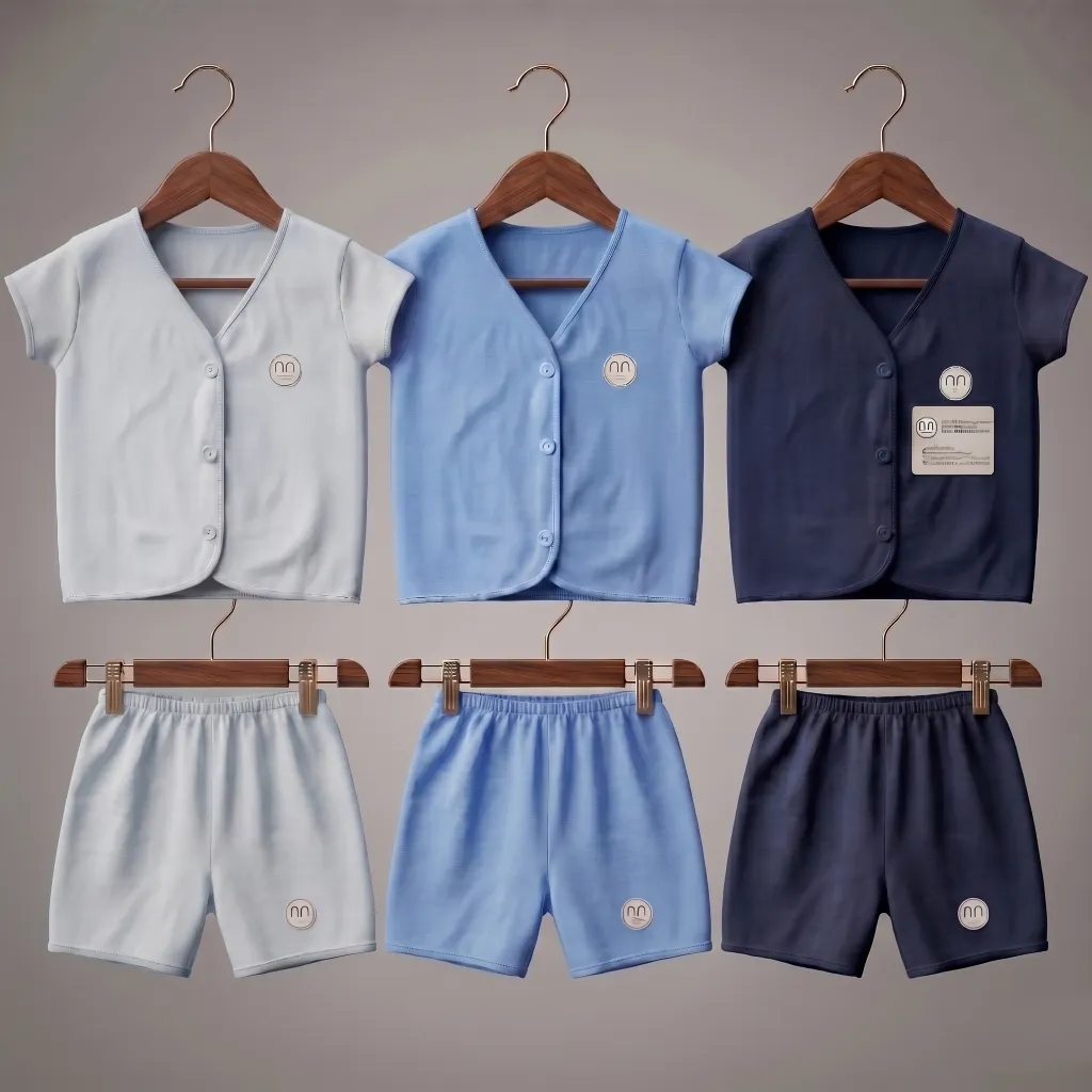 Ummababyshop Paket Hemat 6 PCS | Setelan Baju Bayi Newborn Lengan Pendek Gradasi Biru