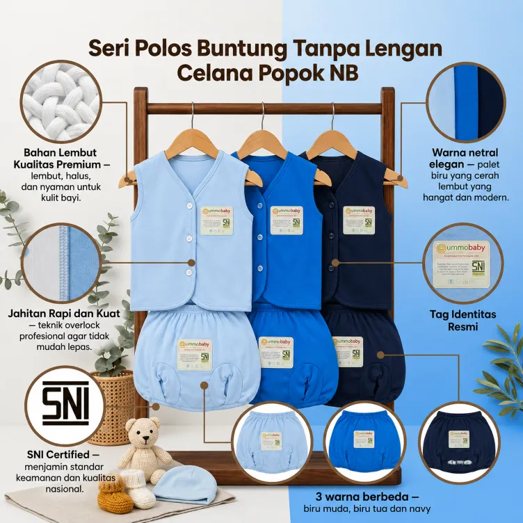 Ummababyshop Paket Baju Bayi Newborn 6 PCS / 3 Set | Katun Halus SNI
