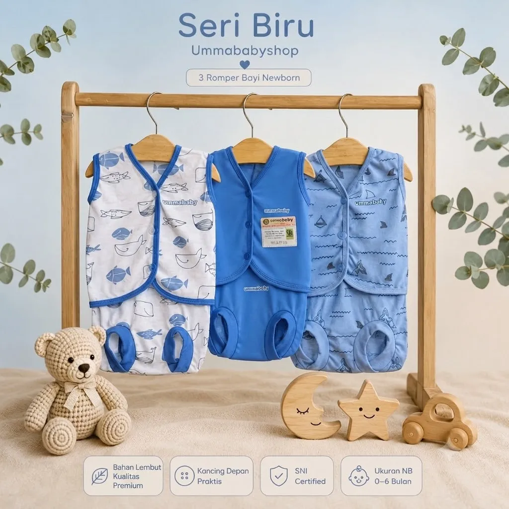 6 Pcs / 3 Set Baju Bayi Buntung Celana Bayi Setelan Newborn Baru Lahir Atasan Kado Murah Lucu Origami Ikan