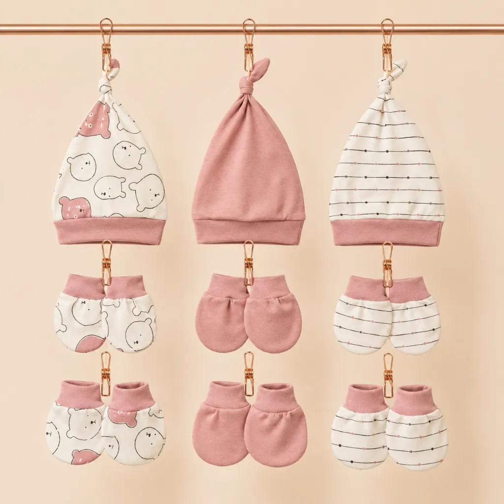 Ummababyshop Paket 9in1 Topi & Sarung Bayi | Seri Origami Polos